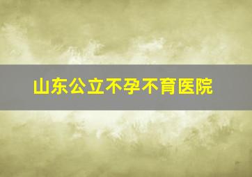 山东公立不孕不育医院