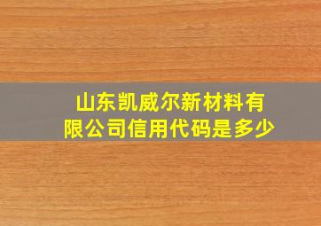 山东凯威尔新材料有限公司信用代码是多少