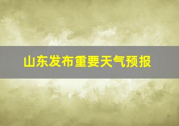 山东发布重要天气预报