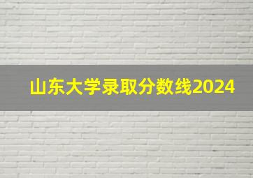 山东大学录取分数线2024