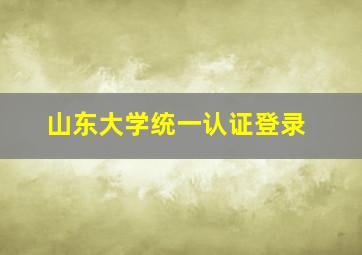 山东大学统一认证登录