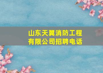 山东天翼消防工程有限公司招聘电话