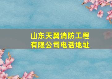 山东天翼消防工程有限公司电话地址