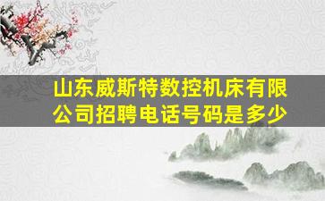 山东威斯特数控机床有限公司招聘电话号码是多少