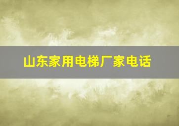 山东家用电梯厂家电话