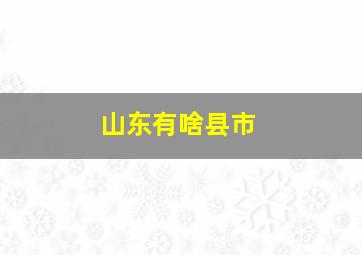 山东有啥县市