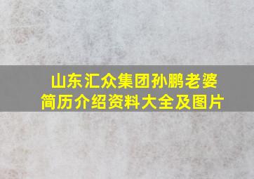 山东汇众集团孙鹏老婆简历介绍资料大全及图片