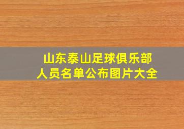 山东泰山足球俱乐部人员名单公布图片大全