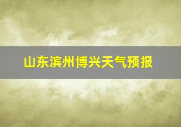 山东滨州博兴天气预报