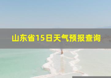 山东省15日天气预报查询