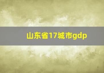 山东省17城市gdp