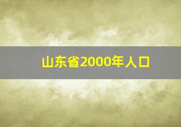 山东省2000年人口