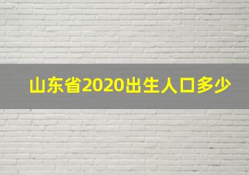 山东省2020出生人口多少