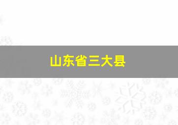 山东省三大县