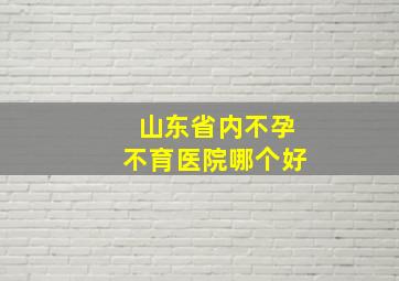 山东省内不孕不育医院哪个好