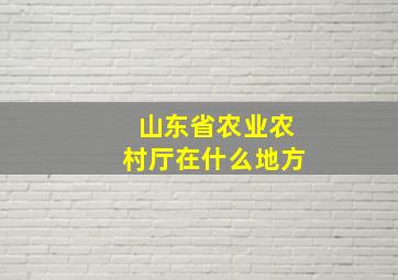 山东省农业农村厅在什么地方