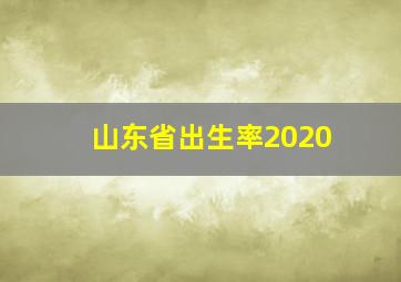 山东省出生率2020