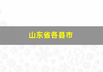 山东省各县市