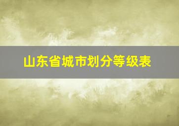 山东省城市划分等级表