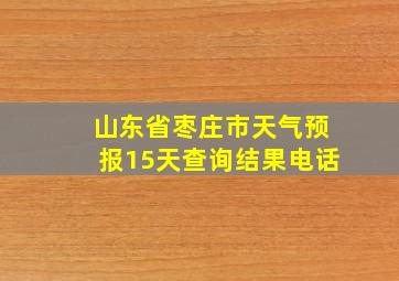 山东省枣庄市天气预报15天查询结果电话