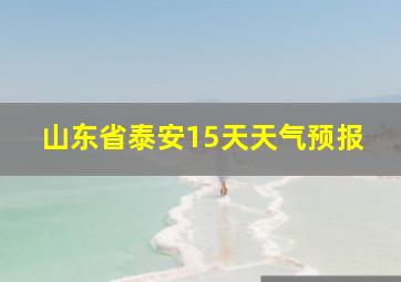 山东省泰安15天天气预报