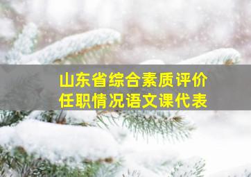 山东省综合素质评价任职情况语文课代表