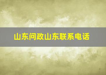 山东问政山东联系电话