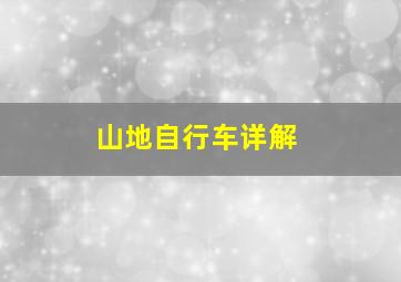 山地自行车详解