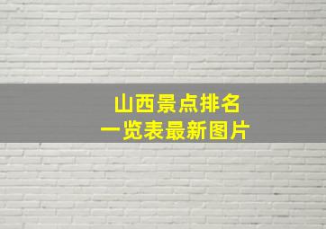 山西景点排名一览表最新图片