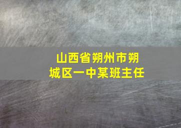 山西省朔州市朔城区一中某班主任