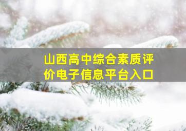 山西高中综合素质评价电子信息平台入口