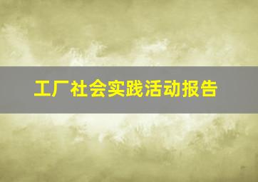 工厂社会实践活动报告