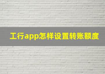 工行app怎样设置转账额度