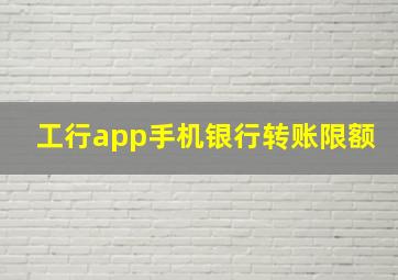 工行app手机银行转账限额