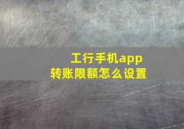 工行手机app转账限额怎么设置