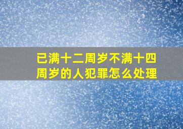 已满十二周岁不满十四周岁的人犯罪怎么处理