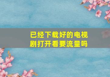 已经下载好的电视剧打开看要流量吗