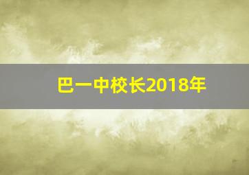 巴一中校长2018年