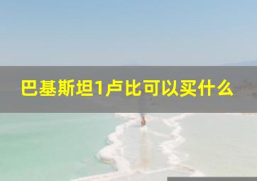 巴基斯坦1卢比可以买什么