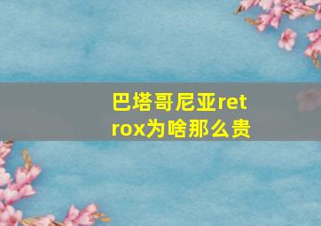 巴塔哥尼亚retrox为啥那么贵