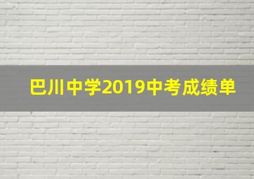 巴川中学2019中考成绩单