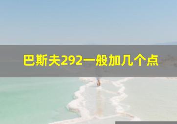 巴斯夫292一般加几个点