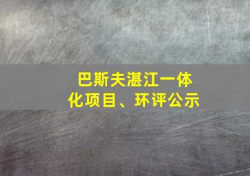 巴斯夫湛江一体化项目、环评公示