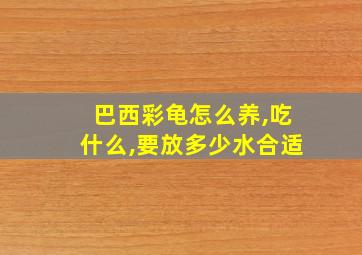 巴西彩龟怎么养,吃什么,要放多少水合适