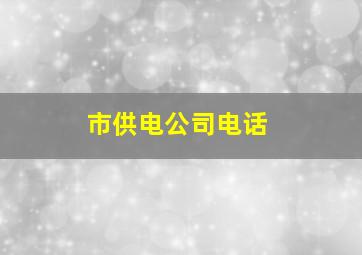 市供电公司电话