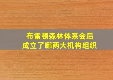 布雷顿森林体系会后成立了哪两大机构组织