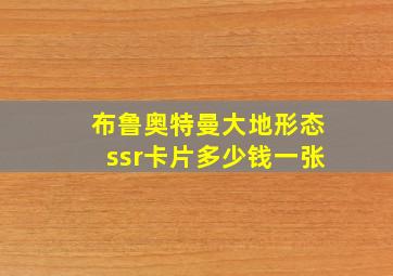 布鲁奥特曼大地形态ssr卡片多少钱一张