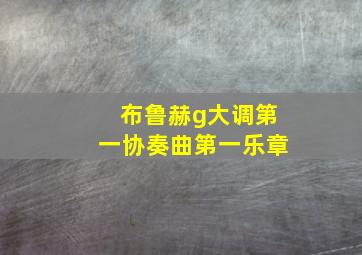 布鲁赫g大调第一协奏曲第一乐章