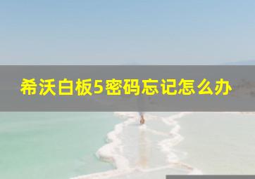 希沃白板5密码忘记怎么办