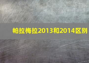 帕拉梅拉2013和2014区别